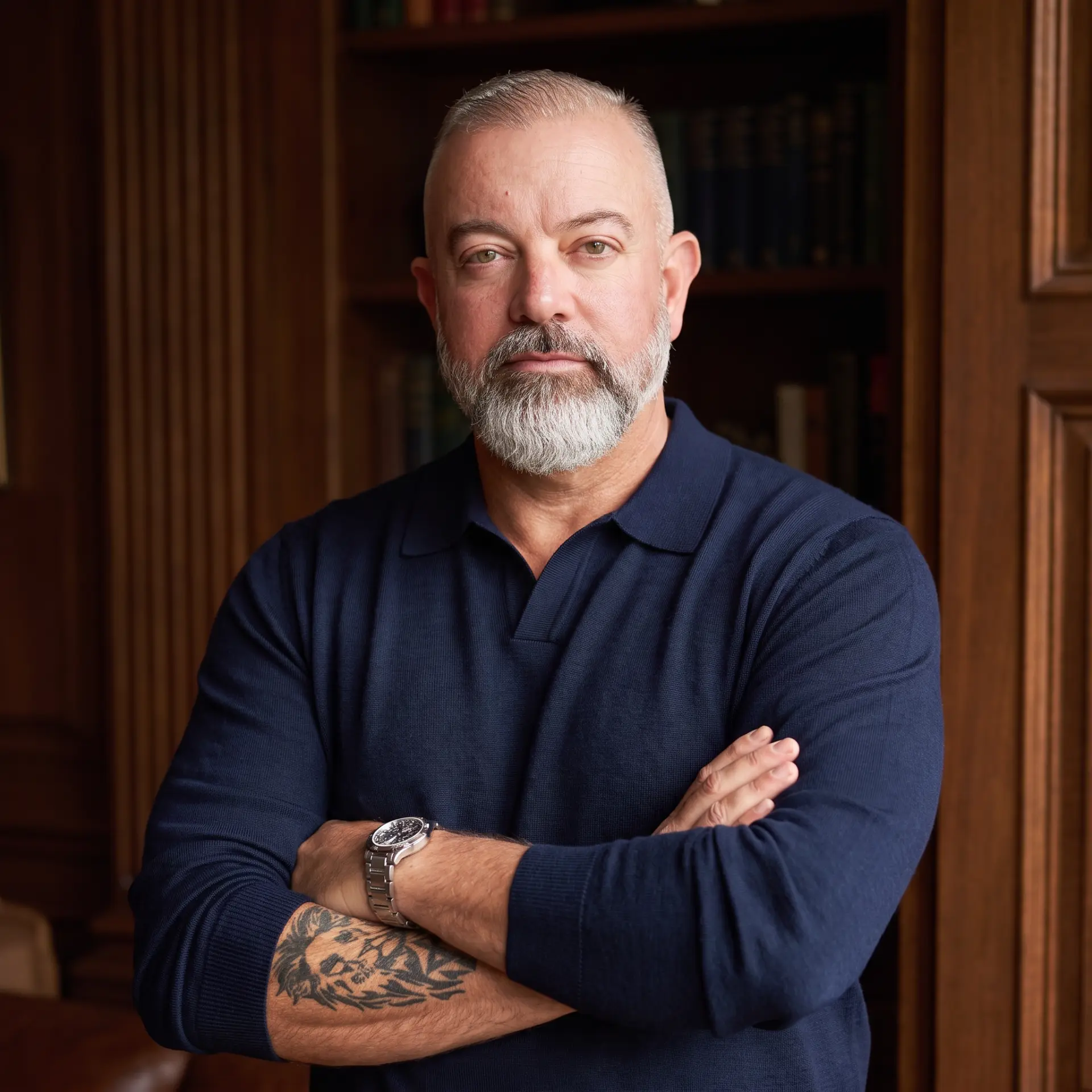 David Adam Kurz standing in a wood-panelled library