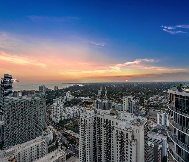 Sunset skyline view from Penthouse 4806 in Brickell, Miami